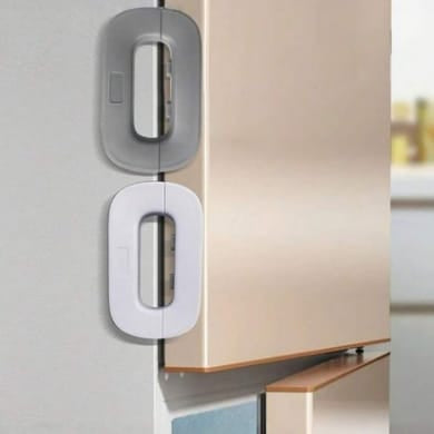 Child Safety Refrigerator Door Lock with Double-Press Unlock – Self-Locking Fridge & Cabinet Safety Lock for Toddlers