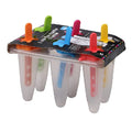6-Piece Reusable Ice Pop Mold Set with Built-in Drip-Guard Straws