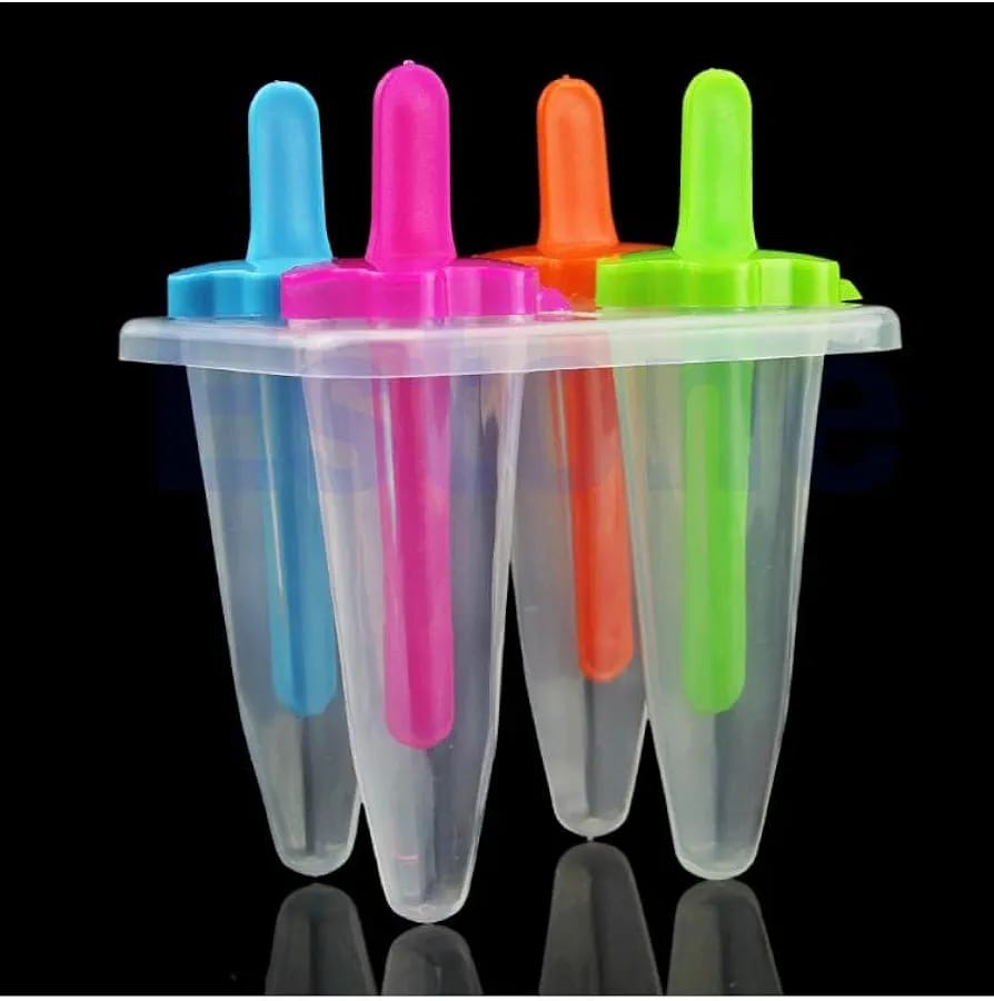 6-Piece Reusable Ice Pop Mold Set with Built-in Drip-Guard Straws
