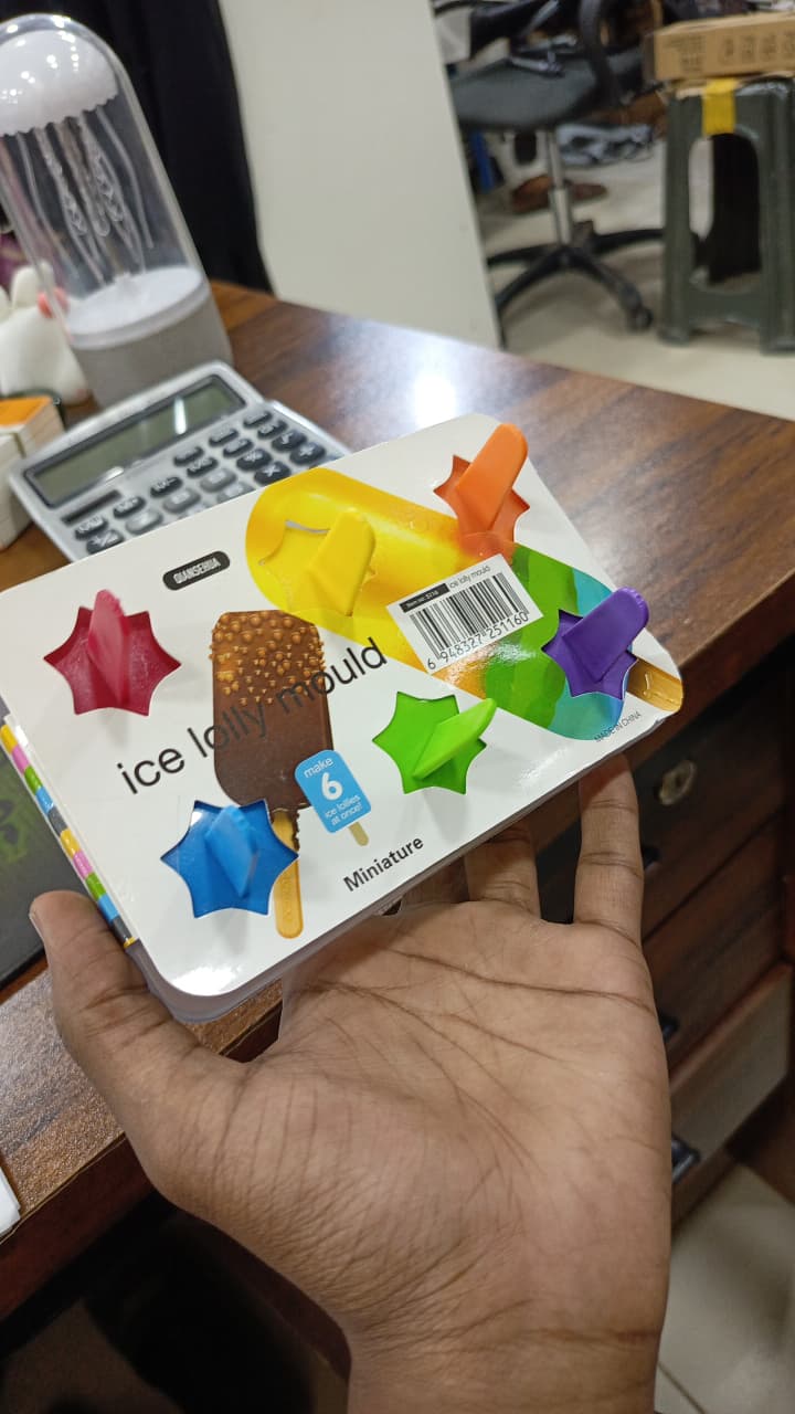 6-Piece Reusable Ice Pop Mold Set with Built-in Drip-Guard Straws