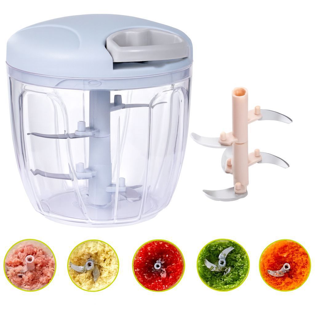 ElitePrep 5-Blade Manual Food Chopper – Ultra-Fast Vegetable & Meat Slicer for Kitchen