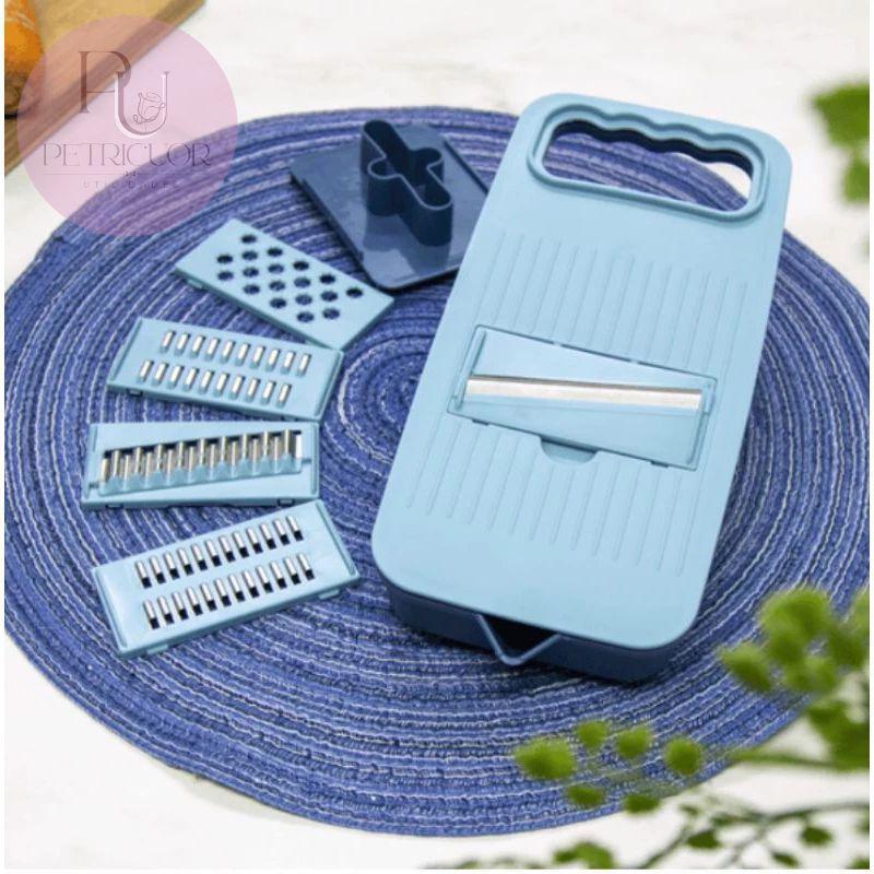 5-in-1 Multipurpose Vegetable Cutter & Slicer with Rotating Drainage Basket (Mix/Random Colors)