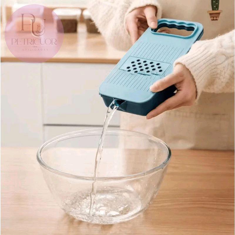 5-in-1 Multipurpose Vegetable Cutter & Slicer with Rotating Drainage Basket (Mix/Random Colors)