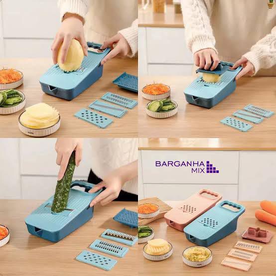 5-in-1 Multipurpose Vegetable Cutter & Slicer with Rotating Drainage Basket (Mix/Random Colors)
