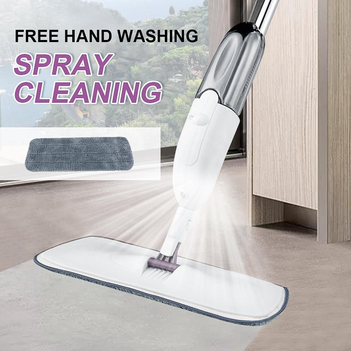 360° Rotating Water Spray Mop with Microfiber Pads — 2-in-1 Floor Cleaning System (with Box Packing)
