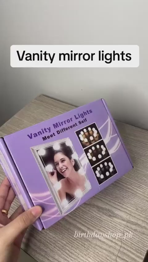 Hollywood Style 10-Bulb Vanity Mirror Lights – 3 Color Modes & Dimmable LED Lighting